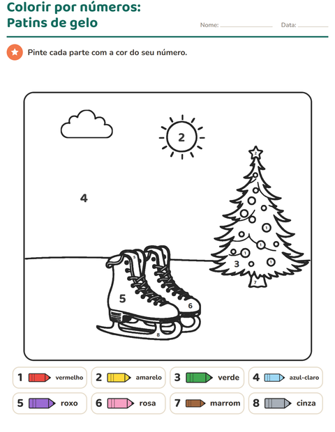 Pré-visualização da ficha de Pinte conforme o resultado para Educação infantil (pré-escola, 5-7 anos)