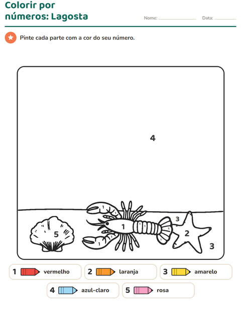 Pré-visualização da ficha de Pinte conforme o resultado para Educação infantil (pré-escola, 5-7 anos)