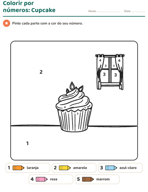 Pré-visualização da ficha de Pinte conforme o resultado para Educação infantil (pré-escola, 5-7 anos)