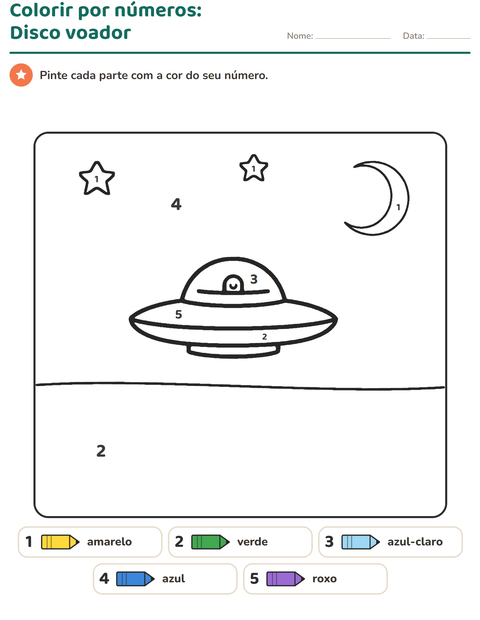Pré-visualização da ficha de Pinte conforme o resultado para Educação infantil (pré-escola, 5-7 anos)
