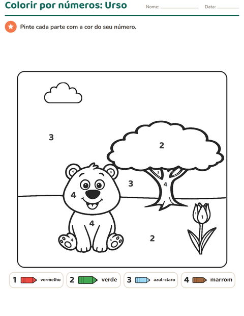 Pré-visualização da ficha de Pinte conforme o resultado para Educação infantil (pré-escola, 5-7 anos)