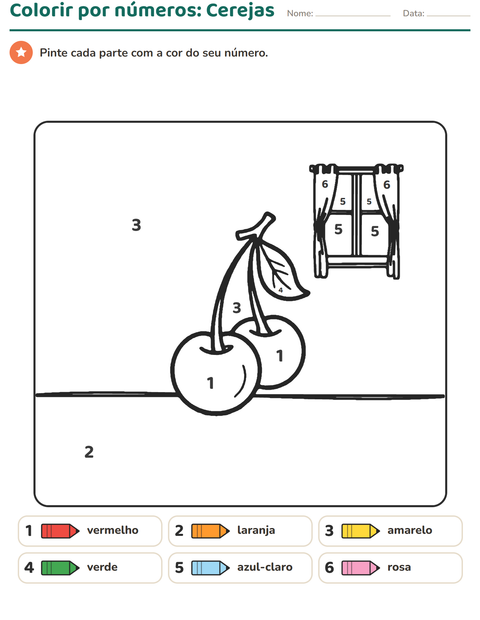 Pré-visualização da ficha de Pinte conforme o resultado para Educação infantil (pré-escola, 5-7 anos)
