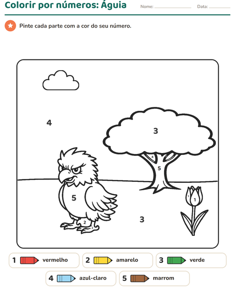 Pré-visualização da ficha de Pinte conforme o resultado para Educação infantil (pré-escola, 5-7 anos)