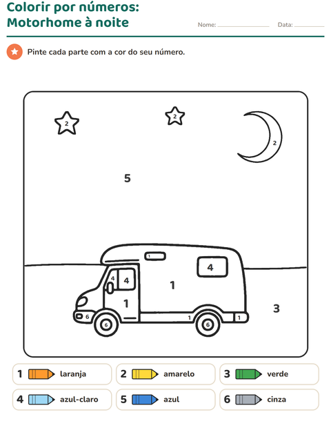 Pré-visualização da ficha de Pinte conforme o resultado para Educação infantil (pré-escola, 5-7 anos)
