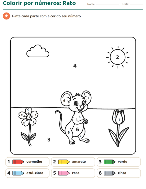 Pré-visualização da ficha de Pinte conforme o resultado para Educação infantil (pré-escola, 5-7 anos)