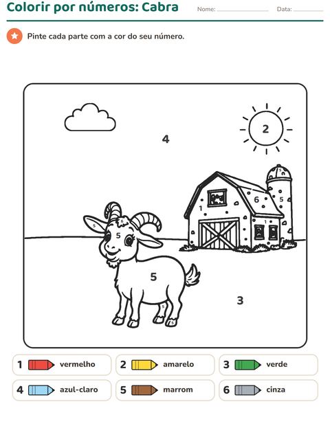 Pré-visualização da ficha de Pinte conforme o resultado para Educação infantil (pré-escola, 5-7 anos)