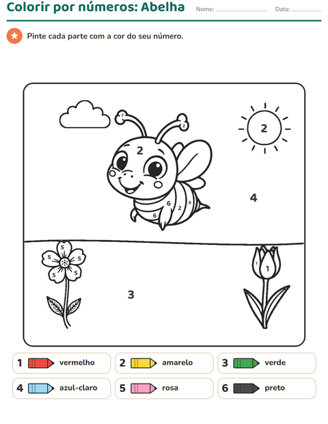 Pré-visualização da ficha de Pinte conforme o resultado para Educação infantil (pré-escola, 5-7 anos)