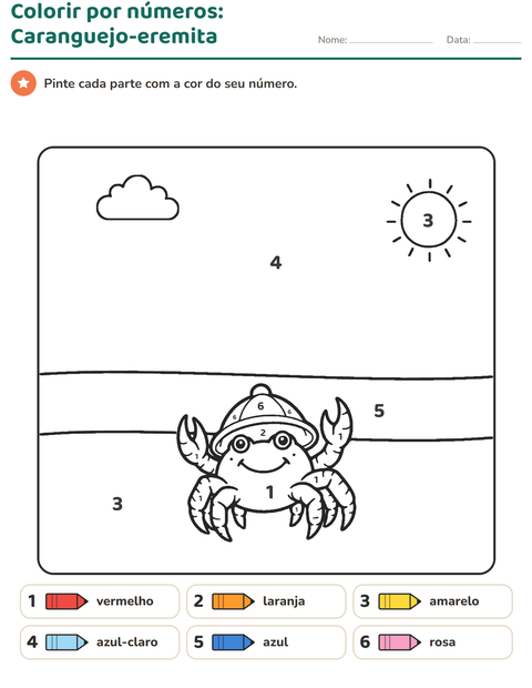 Pré-visualização da ficha de Pinte conforme o resultado para Educação infantil (pré-escola, 5-7 anos)