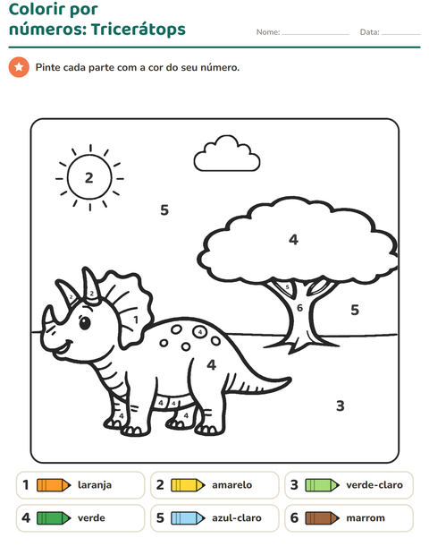Pré-visualização da ficha de Pinte conforme o resultado para Educação infantil (pré-escola, 5-7 anos)