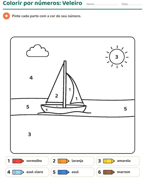 Pré-visualização da ficha de Pinte conforme o resultado para Educação infantil (pré-escola, 5-7 anos)