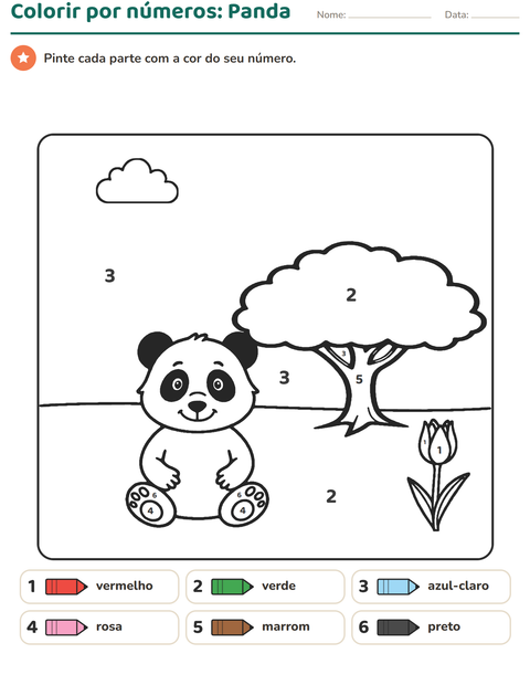 Pré-visualização da ficha de Pinte conforme o resultado para Educação infantil (pré-escola, 5-7 anos)