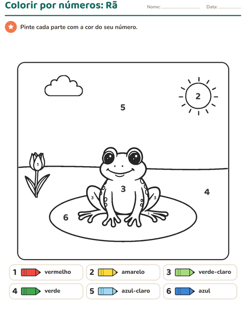 Pré-visualização da ficha de Pinte conforme o resultado para Educação infantil (pré-escola, 5-7 anos)
