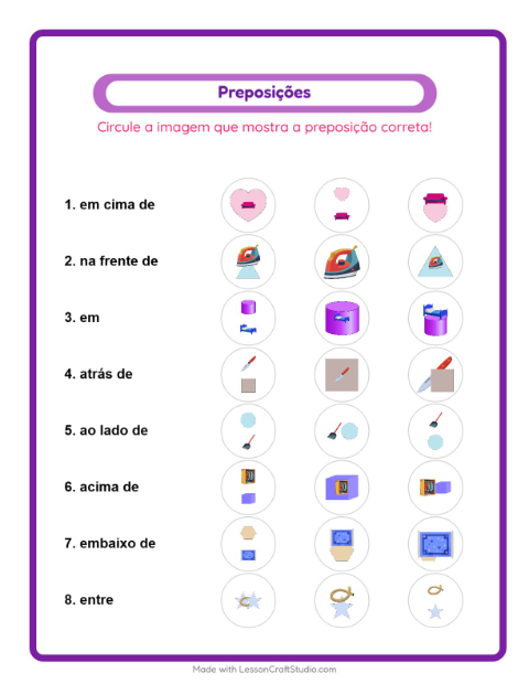 Pré-visualização da ficha de Preposições com Pela casa para Educação infantil (pré-escola, 5-7 anos)