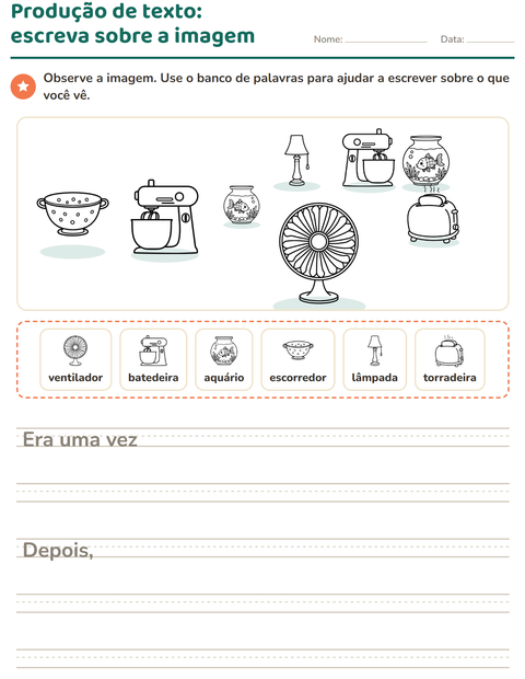 Pré-visualização da ficha de Produção de texto com imagem com Casa PB para 2º ano do ensino fundamental