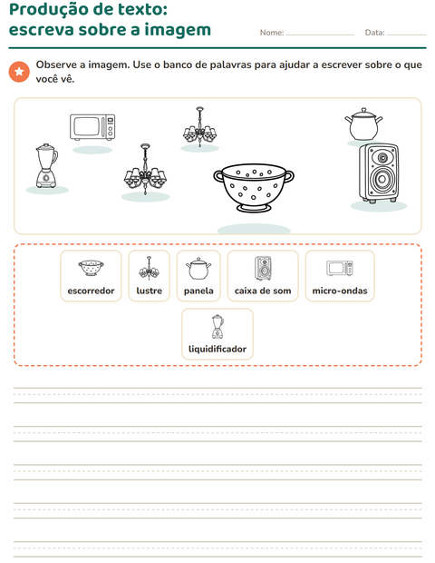 Pré-visualização da ficha de Produção de texto com imagem com Casa PB para 2º ano do ensino fundamental