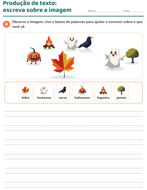Pré-visualização da ficha de Produção de texto com imagem com Diversos para 2º ano do ensino fundamental