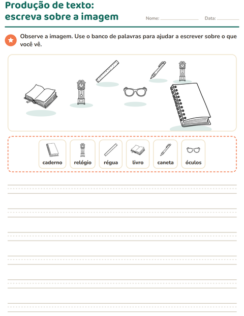 Pré-visualização da ficha de Produção de texto com imagem com Educação PB para 2º ano do ensino fundamental