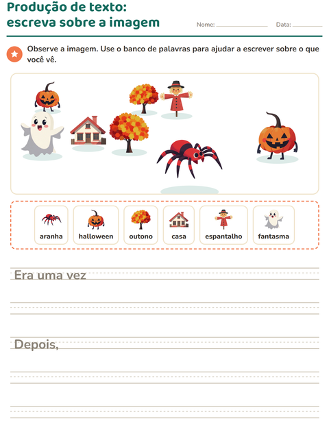 Pré-visualização da ficha de Produção de texto com imagem com Diversos para 2º ano do ensino fundamental