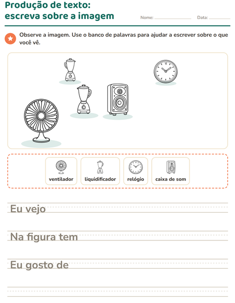Pré-visualização da ficha de Produção de texto com imagem com Casa PB para 2º ano do ensino fundamental