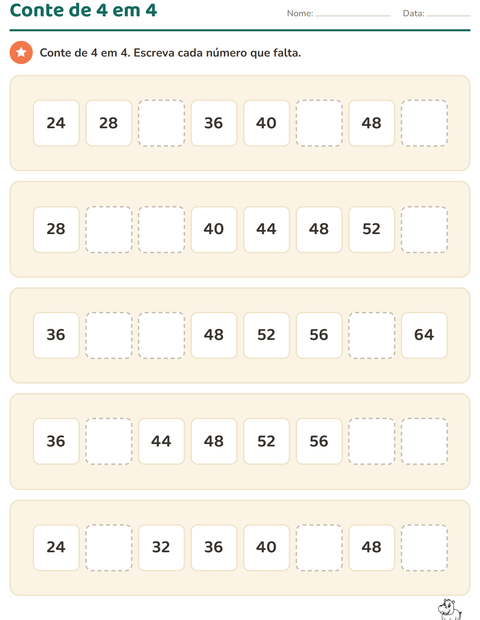 Pré-visualização da ficha de Quadro numérico com Animais do zoológico PB para 2º ano do ensino fundamental