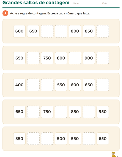 Atividades de quadro numérico para o 3º ano — 2