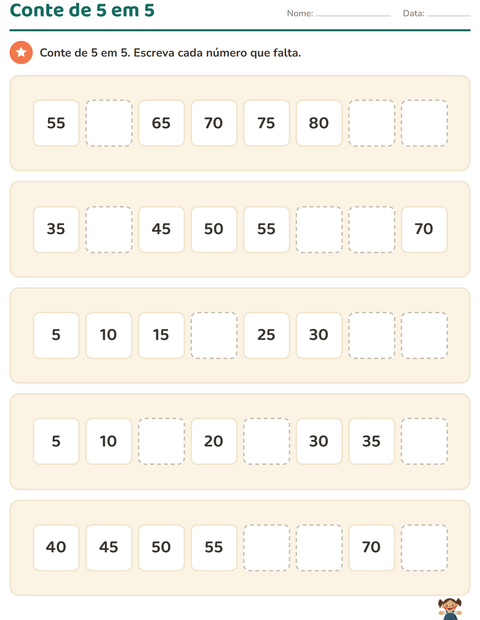Atividades de quadro numérico para o 1º ano — 4