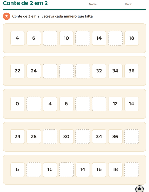 Atividades de quadro numérico para o 1º ano — 5