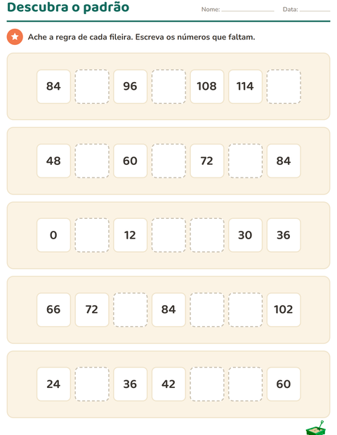 Atividades de quadro numérico para o 3º ano — 3
