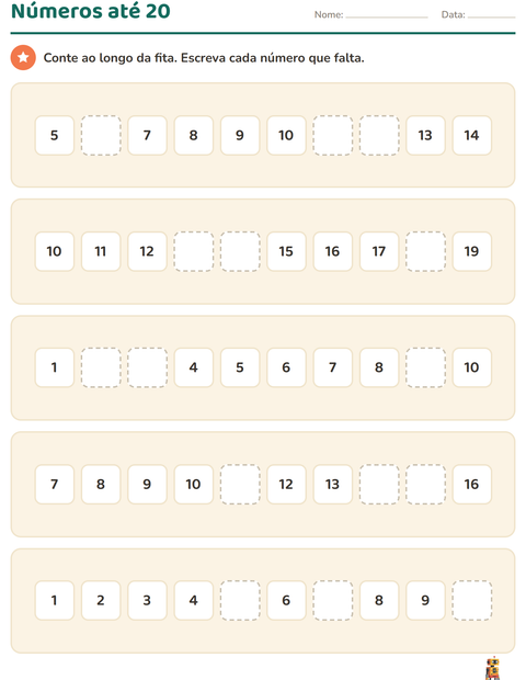 Atividades de quadro numérico para a educação infantil — 3