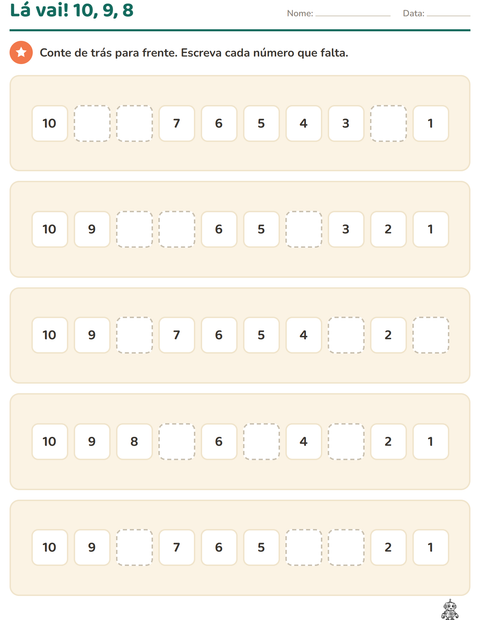 Pré-visualização da ficha de Quadro numérico com Brinquedos PB para Educação infantil (pré-escola, 5-7 anos)