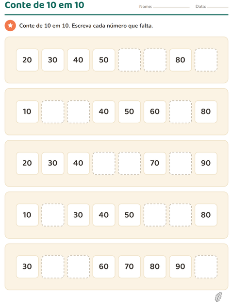 Pré-visualização da ficha de Quadro numérico com Casa e Natureza PB para 1º ano do ensino fundamental