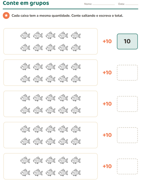 Pré-visualização da ficha de Quadro numérico com Comida PB para 1º ano do ensino fundamental