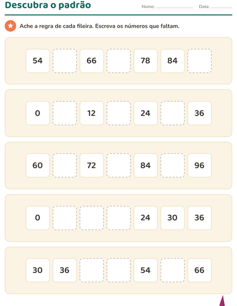 Pré-visualização da ficha de Quadro numérico com Cores para 3º ano do ensino fundamental