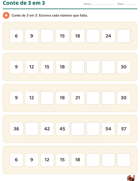 Pré-visualização da ficha de Quadro numérico com Dia de Ação de Graças para 2º ano do ensino fundamental