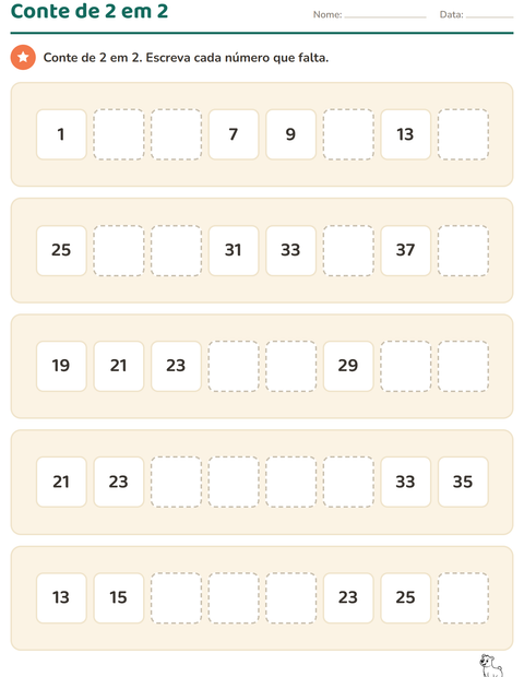 Pré-visualização da ficha de Quadro numérico com Animais do zoológico PB para 1º ano do ensino fundamental