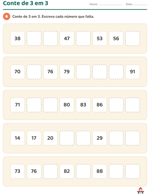 Pré-visualização da ficha de Quadro numérico com Clima para 2º ano do ensino fundamental