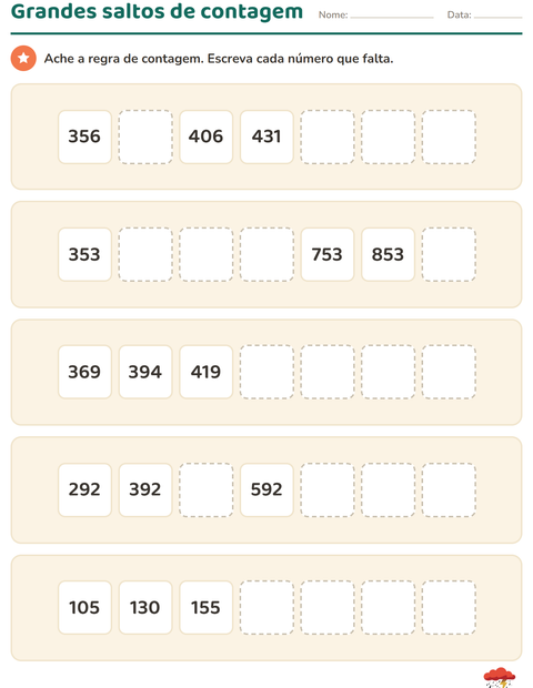 Pré-visualização da ficha de Quadro numérico com Clima para 3º ano do ensino fundamental