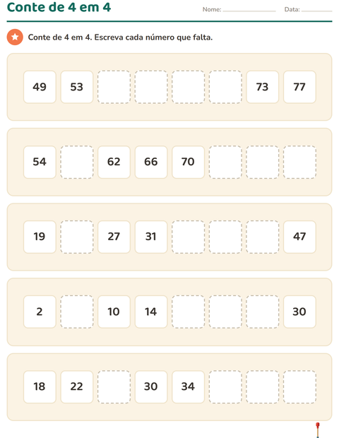 Pré-visualização da ficha de Quadro numérico com Ferramentas para 2º ano do ensino fundamental