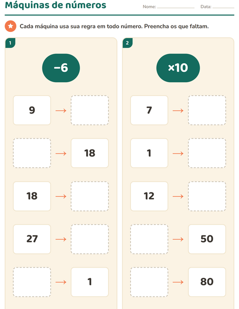 Pré-visualização da ficha de Quadro numérico para 3º ano do ensino fundamental