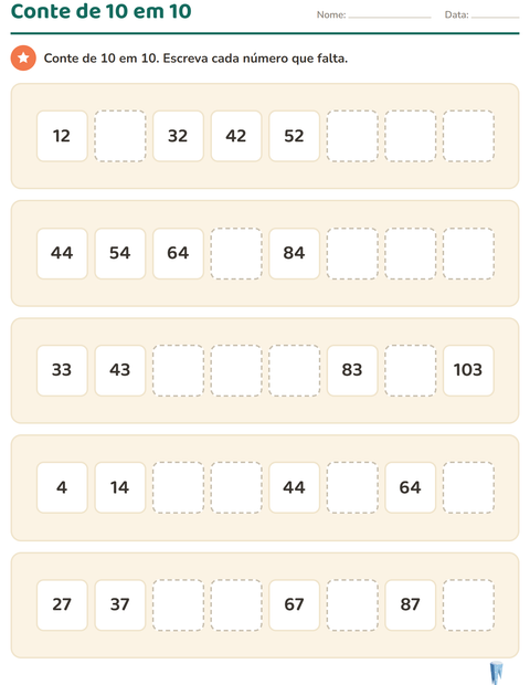 Pré-visualização da ficha de Quadro numérico com Inverno para 1º ano do ensino fundamental