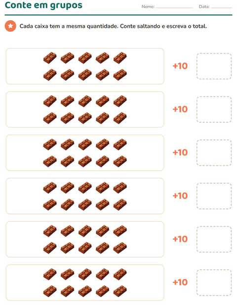 Pré-visualização da ficha de Quadro numérico com Páscoa para 1º ano do ensino fundamental