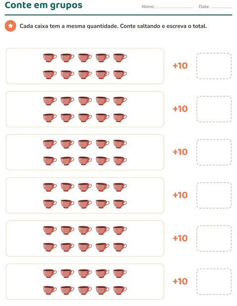Pré-visualização da ficha de Quadro numérico com Utensílios de cozinha para 1º ano do ensino fundamental