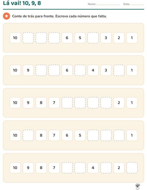 Pré-visualização da ficha de Quadro numérico com Vegetais PB para Educação infantil (pré-escola, 5-7 anos)