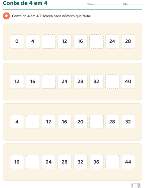 Pré-visualização da ficha de Quadro numérico com Casa PB para 2º ano do ensino fundamental