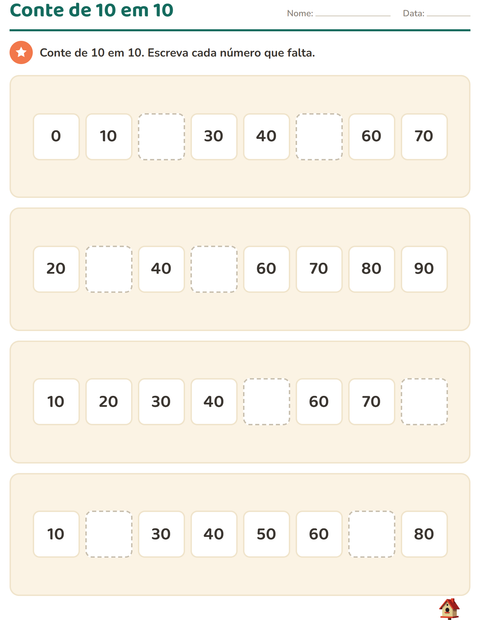 Pré-visualização da ficha de Quadro numérico com Primavera para 1º ano do ensino fundamental