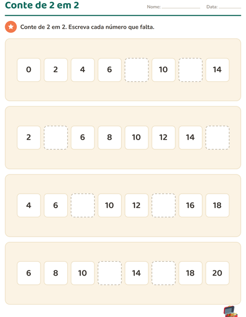 Pré-visualização da ficha de Quadro numérico com Sala de aula para 1º ano do ensino fundamental