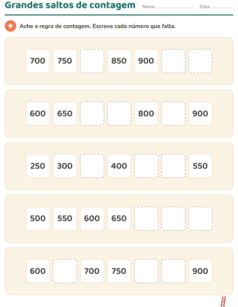 Pré-visualização da ficha de Quadro numérico com Ferramentas para 3º ano do ensino fundamental