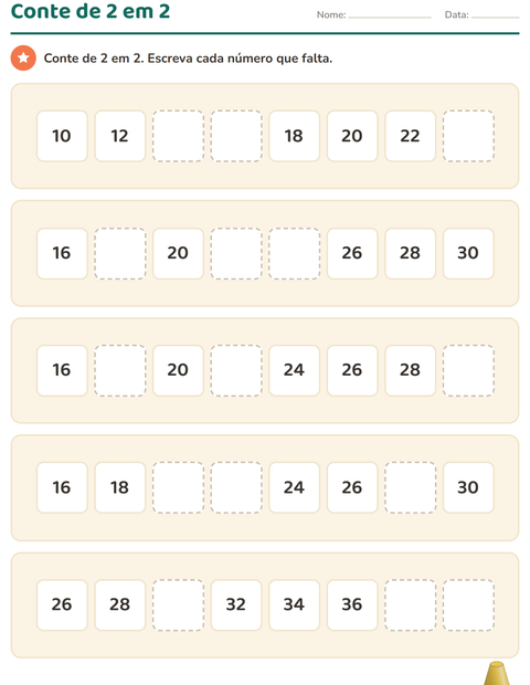 Pré-visualização da ficha de Quadro numérico com Formas para 1º ano do ensino fundamental