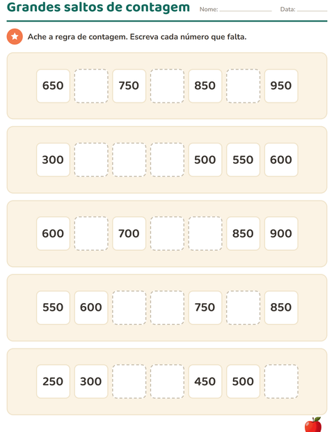 Pré-visualização da ficha de Quadro numérico com Frutas para 3º ano do ensino fundamental