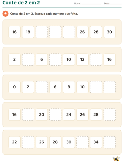 Pré-visualização da ficha de Quadro numérico com Insetos e bichos para 1º ano do ensino fundamental